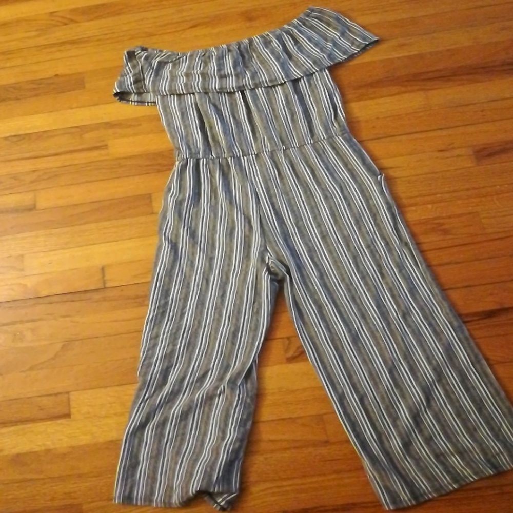Black and white striped romper